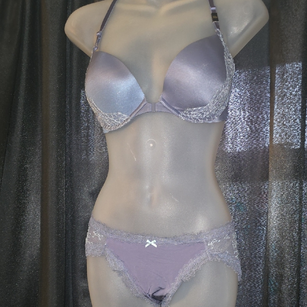 Victoria's Secret Lavender Lace Push-Up Bra & Bikini Set